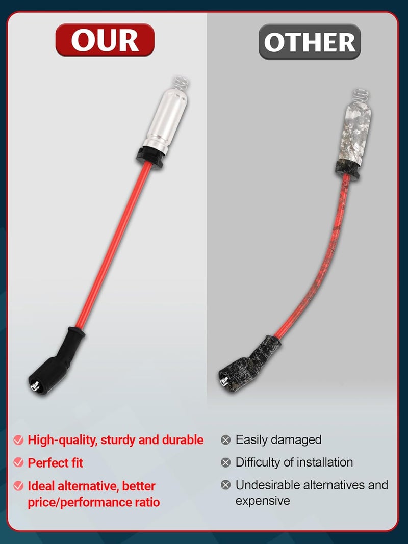 Ntoauto 9748HH 10mm Spark Plug Wires with Heat Shields + 41-962 Iridium Platinum Spark Plugs Compatible with 99-06 Escalade Silverado Suburban Tahoe Sierra Yukon 4.8 5.3 6.0L, Red - Image 3